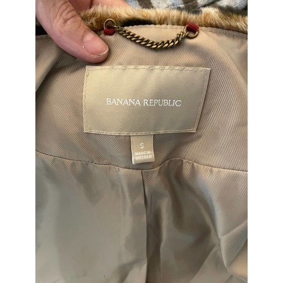 Banana Republic Womens Faux Fur Animal Print Crop Coat Jacket Size S Black - Picture 6 of 9